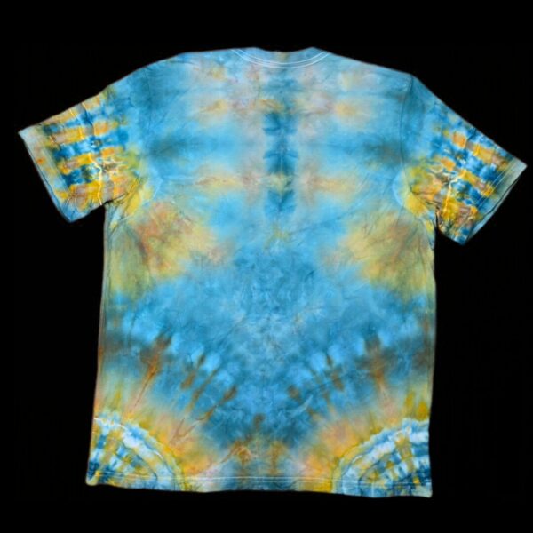 XL yellow and teal mandala tie-dye t-shirt