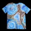 L blue and brown geode tie-dye t-shirt