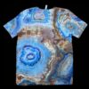 L blue and brown geode tie-dye t-shirt