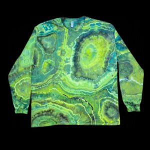 3XL kiwi green long-sleeve tie-dye t-shirt