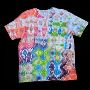 XL muted rainbow glitch tie-dye t-shirt