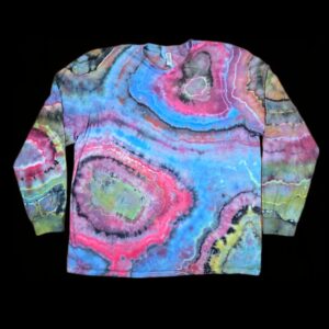 3XL rainbow geode tie-dye long sleeve t-shirt
