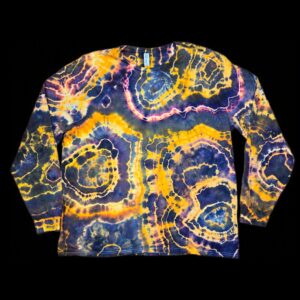 2XL orange geode tie-dye long sleeve t-shirt