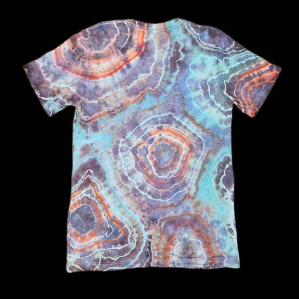 M red and brown geode tie-dye t-shirt