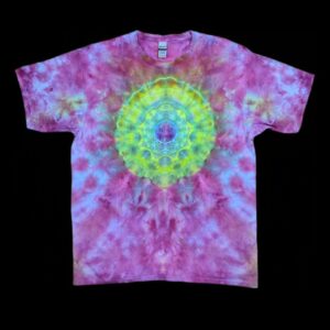 X-Large bright green mandala tie-dye t-shirt