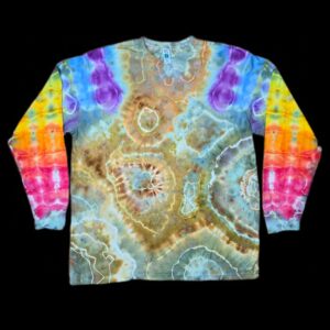 XLarge geode w rainbow long-sleeve tie dye
