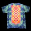 XL tie dye t-shirt, abstract mandala/totem design