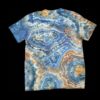 Large blue geode tie dye v-neck t-shirt, unisex L