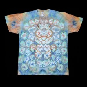 L abstract tie dye t-shirt, heavyweight cotton, unisex size large