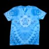 Large monochrome star tie dye v-neck t-shirt, unisex L