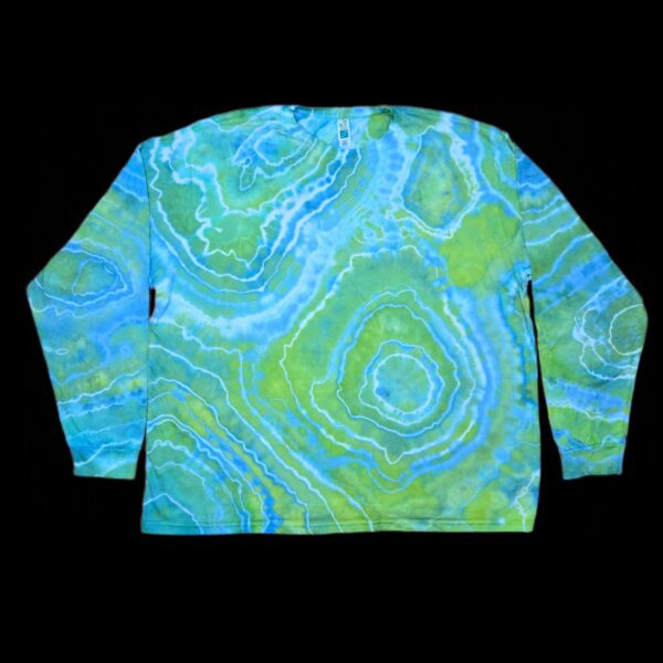 2XL geode tie dye long sleeve t-shirt, unisex