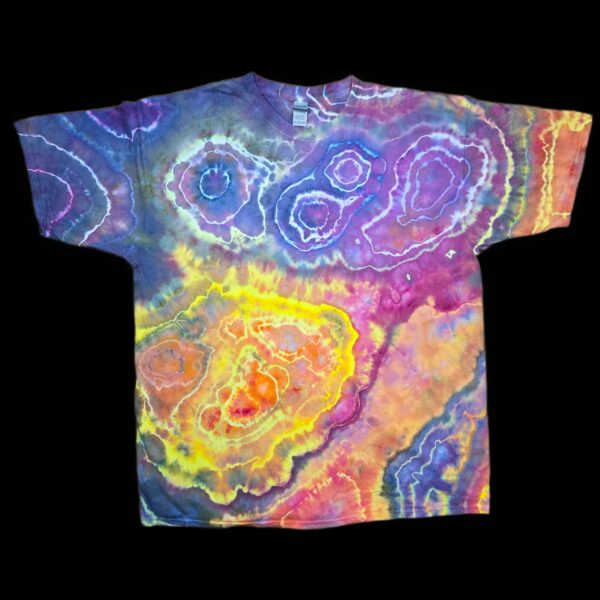 2XL rainbow geode tie dye t-shirt, unisex
