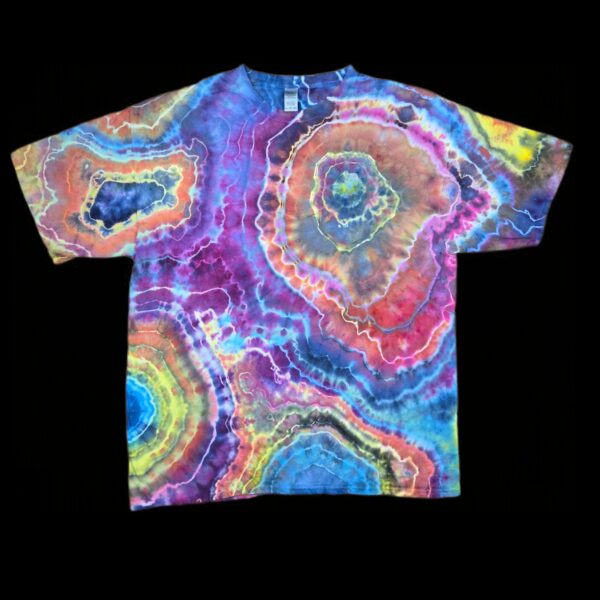 2XL rainbow geode tie dye shirt, unisex t-shirt