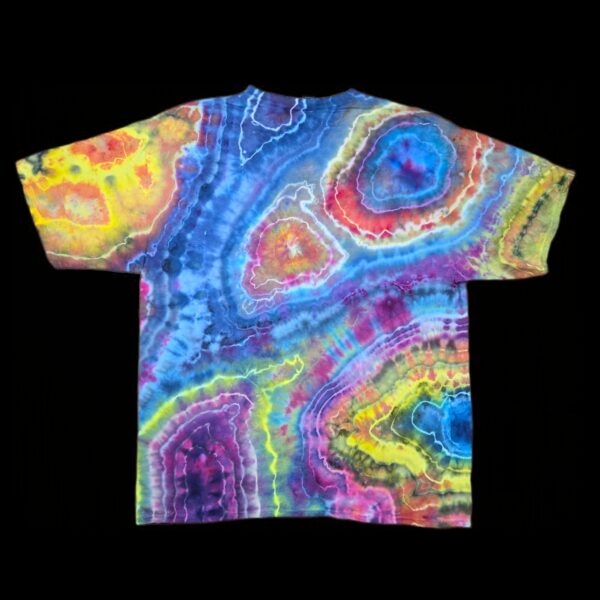 2XL rainbow geode tie dye shirt, unisex t-shirt
