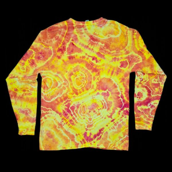 L molten yellow geode tie dye t-shirt, unisex large