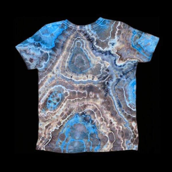 L blue brown geode, youth, tie-dye t-shirt
