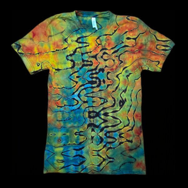 S reverse glitch tie dye t-shirt