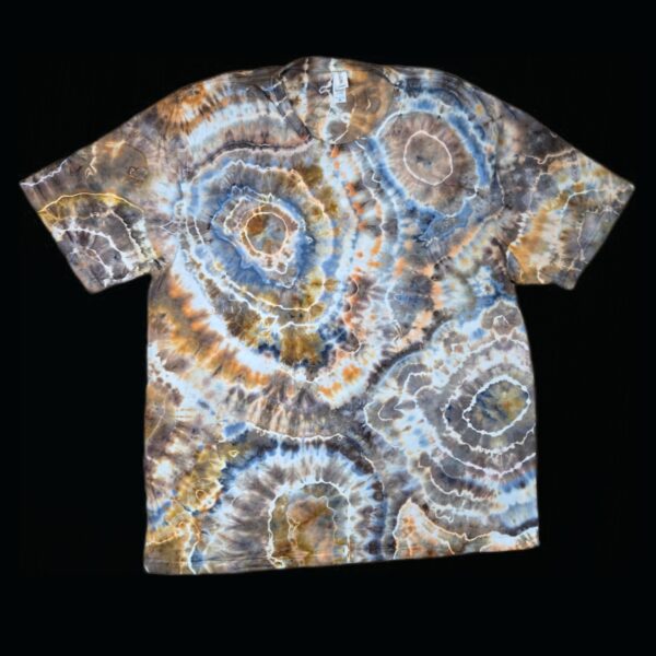XL brown geode tie dye t-shirt, unisex extra large