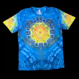 S sunflower mandala tie dye t-shirt, unisex small