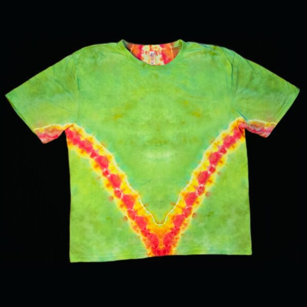 3XL rasta V with spine tie dye t-shirt, unisex