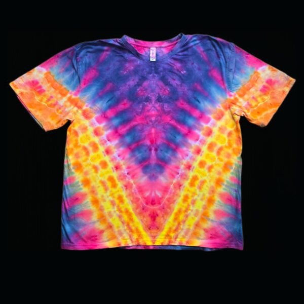 3XL sunset V tie dye t-shirt, unisex xxxl