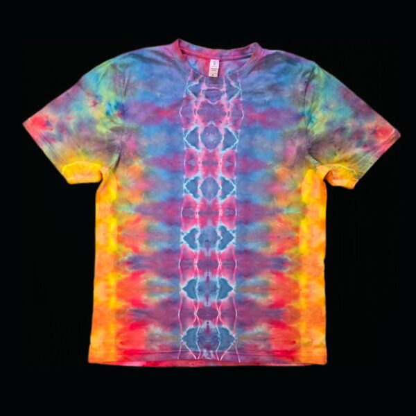 M abstract sunset tie dye t-shirt, medium unisex tie-dye