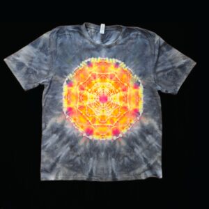 XL orange mandala tie dye t-shirt, unisex extra large