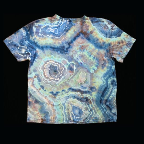 2XL blue green geode tie dye t-shirt, unisex XXL