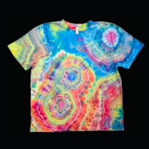 2XL rainbow geode tie dye t-shirt, unisex XXL