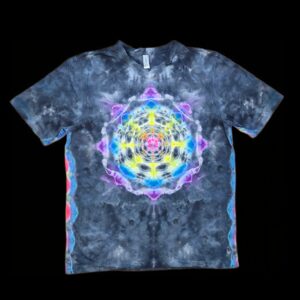 L rainbow mandala and sides tie dye t-shirt, unisex large