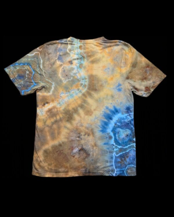 Medium blue brown geode tie dye t-shirt, unisex M