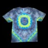 L green and blue mandala tie dye t-shirt, unisex large