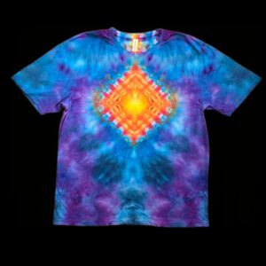 XL diamond mandala and spine tie dye t-shirt, unisex extra large tiedye