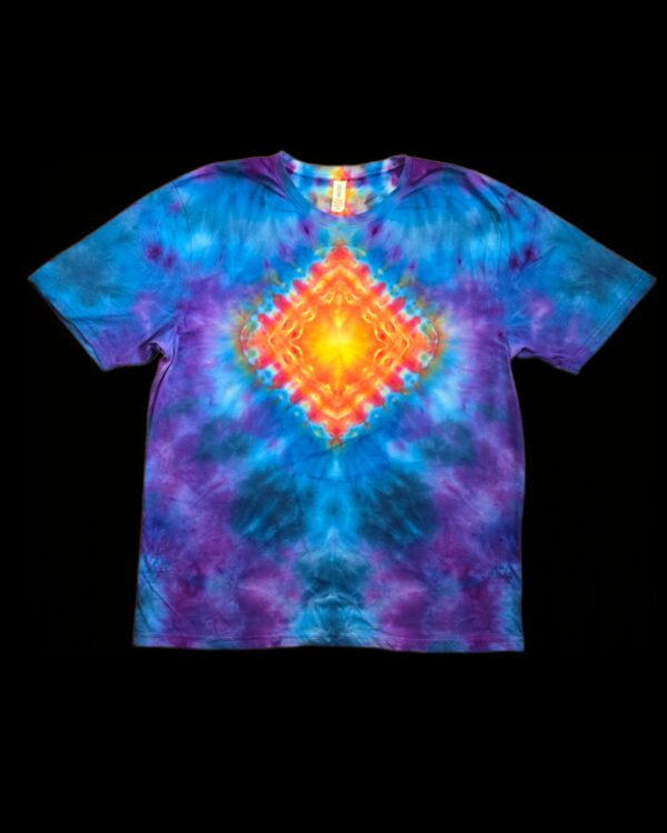 XL diamond mandala and spine tie dye t-shirt, unisex extra large tiedye