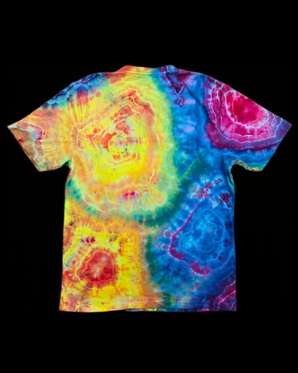 Large vibrant rainbow geode, unisex heavyweight tie dye t-shirt