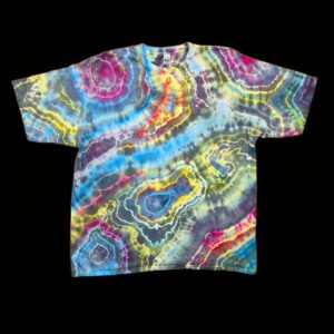 3XL rainbow geode tie dye t-shirt, triple XL unisex